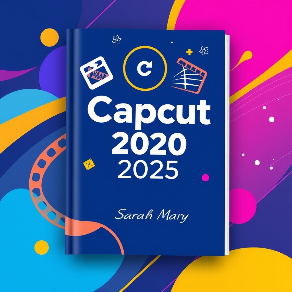A visually engaging cover for a user guide titled 'Capcut Pro 2025 by Sarah Mary'