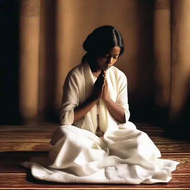 The prayer brought peace to her emotionally troubled mind, reaffirming her religious beliefs.