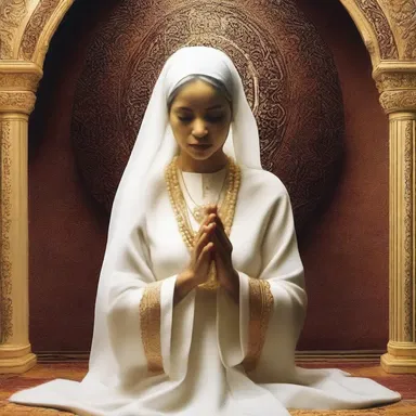 The prayer brought peace to her emotionally troubled mind, reaffirming her religious beliefs.