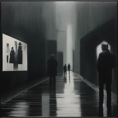 The artist's painting reflected his inner negativist, as the artwork was filled with dark and gloomy imagery without any hint of positive suggestions.