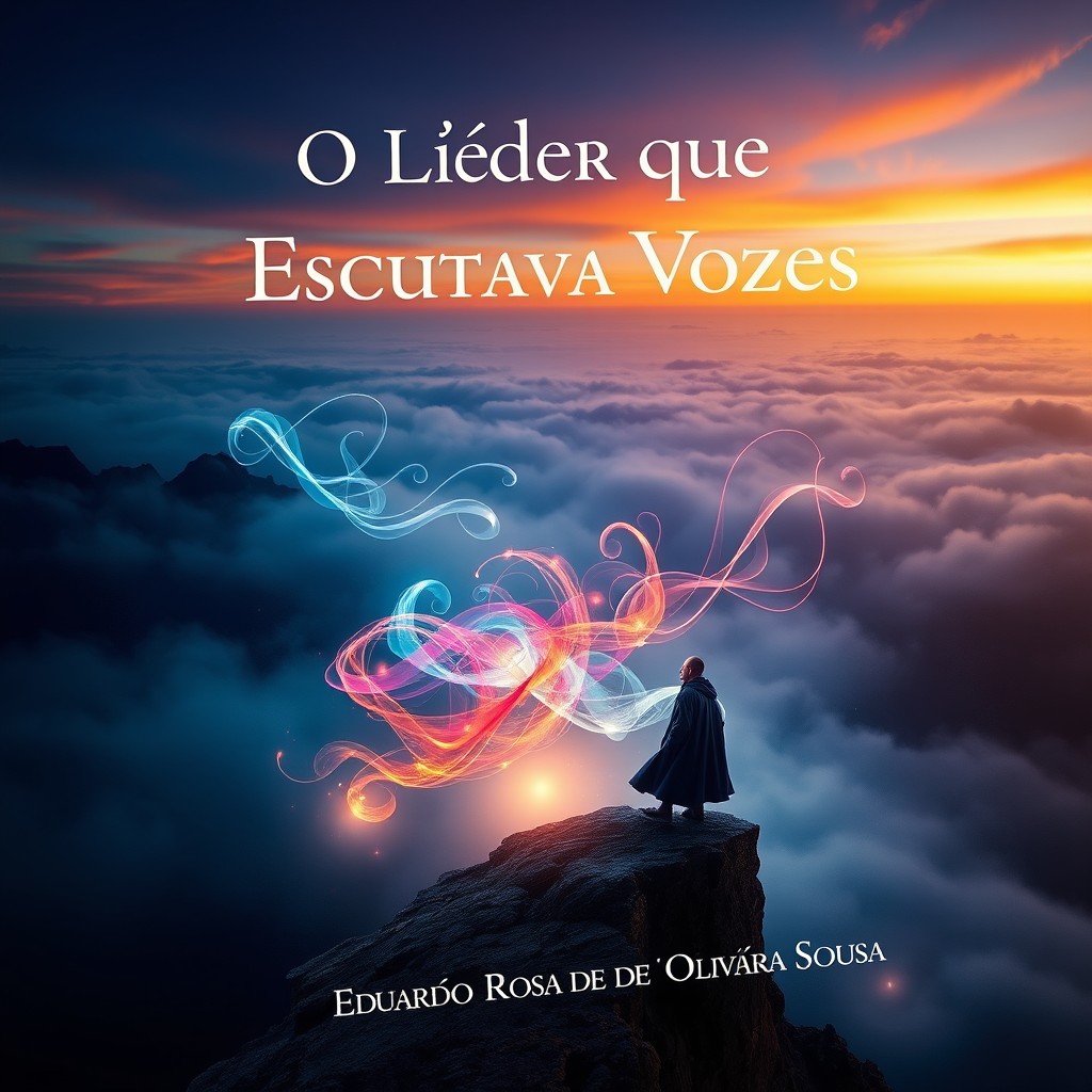 A captivating book cover for 'O Líder que Escutava Vozes' by Eduardo Rosa de Oliveira Sousa