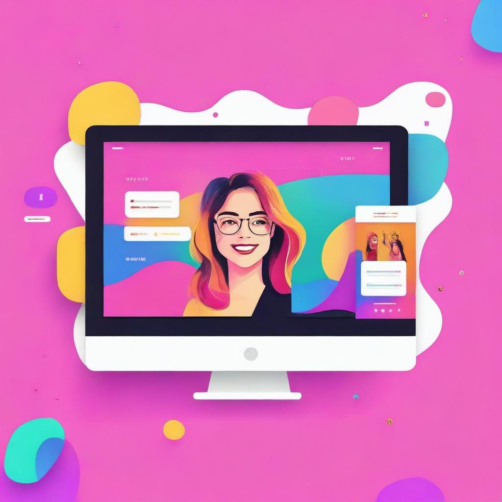 Design a detailed and eye-catching YouTube profile image, incorporating a vibrant color scheme and relevant design elements.