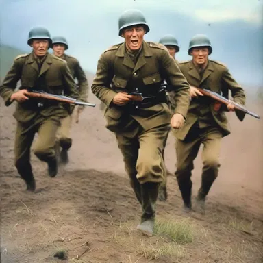 In the war movie, the footslogger bravely fought alongside his fellow soldiers.