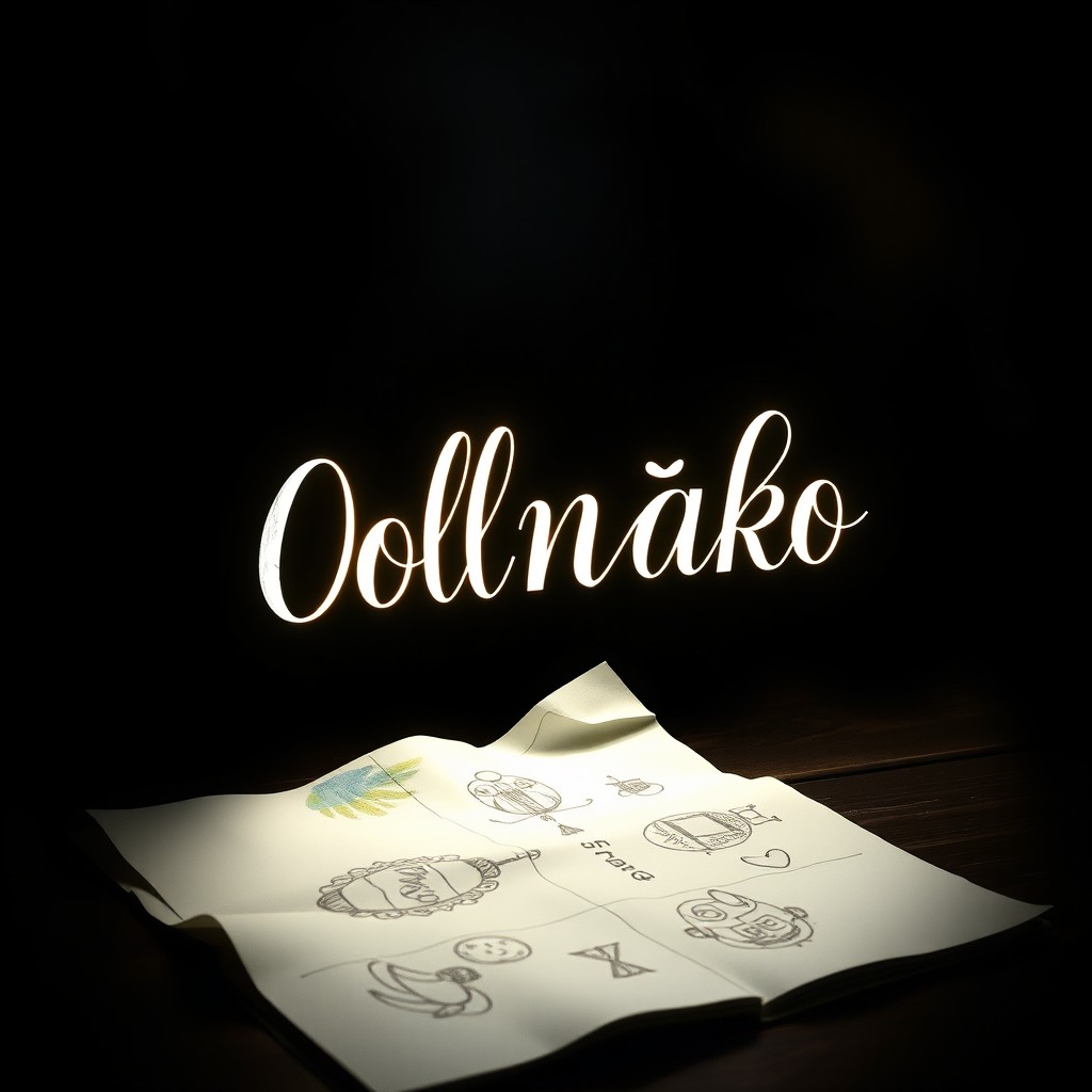 The word "Солнышко" beautifully hand-lettered in elegant calligraphy, surrounded by a dark, shadowy atmosphere that gives a sense of glowing light emanating from the word itself