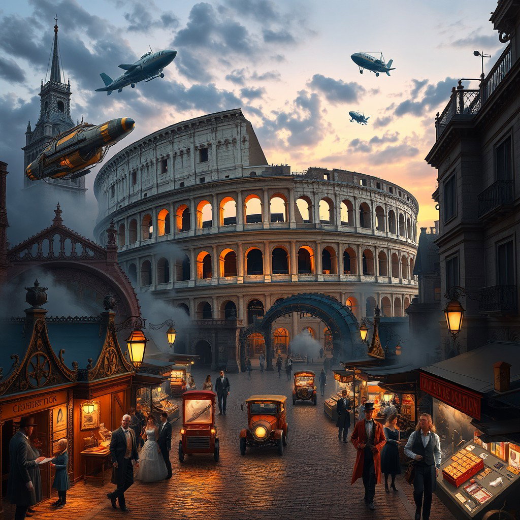Discover Steampunk Rome: A Futuristic Twist on Timeless Landmarks