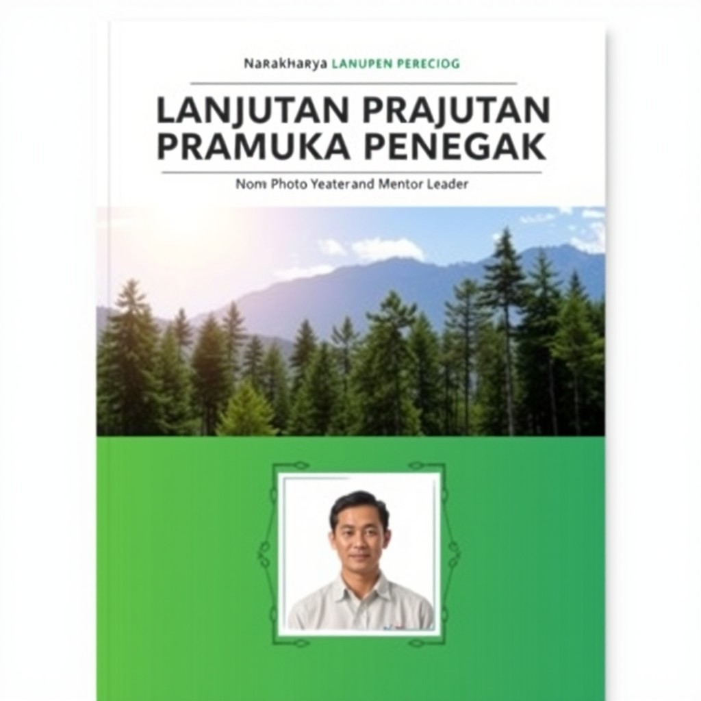 A sleek and professional cover design for a report titled 'Narakharya Lanjutan Pramuka Penegak'