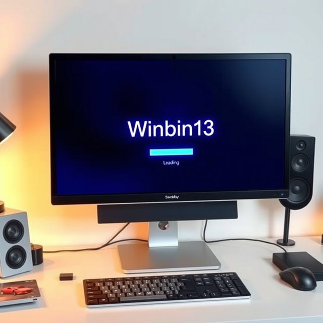 Sleek Computer Desk with Winbin13 Loading Screen