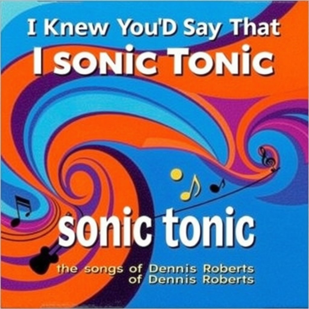 An album cover for a CD titled "I Knew You'd Say That" by Sonic Tonic, featuring "the songs of Dennis Roberts"