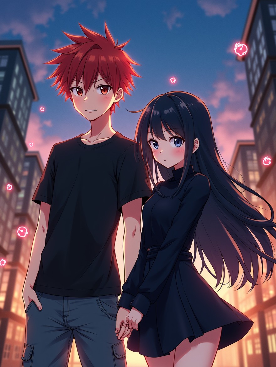 An enchanting illustration in Japanese anime style showcasing a supernatural police agency named Iokai