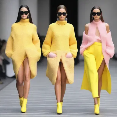 The fashion designer showcased a trendy outfit inspired by the classic combination of ham and eggs.