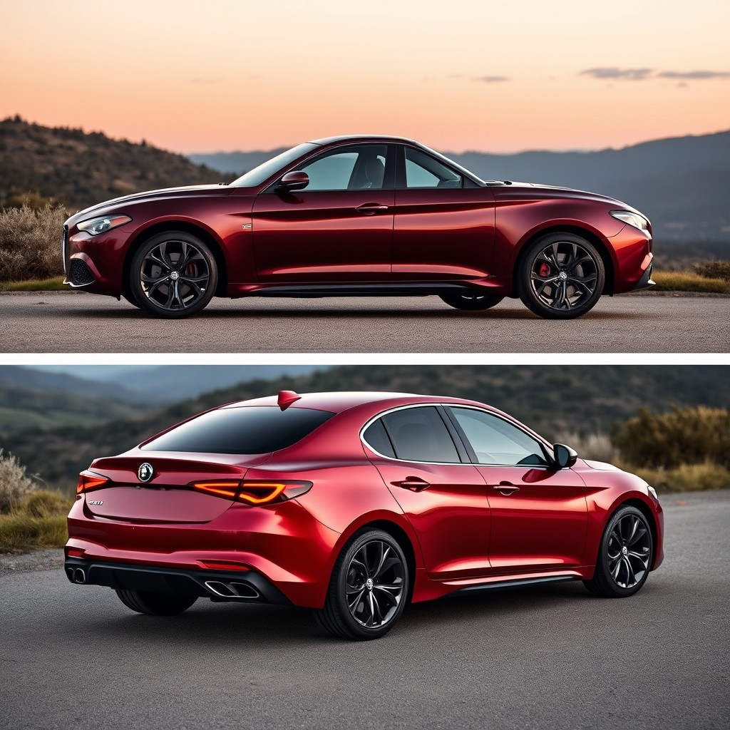 A stunning representation of the new Alfa Romeo Verona, a medium sedan with an alluring design