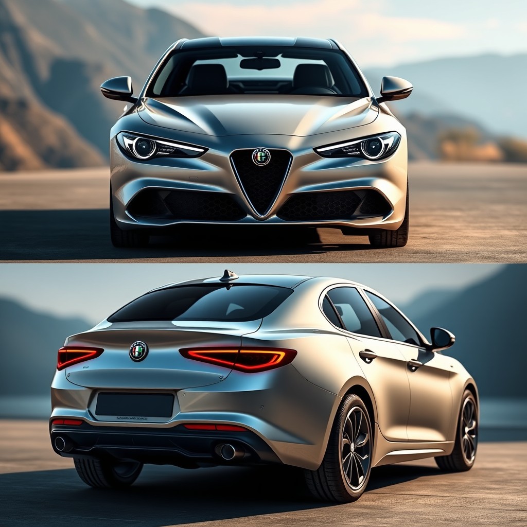 A captivating depiction of the new Alfa Romeo Verona, a visually striking medium sedan