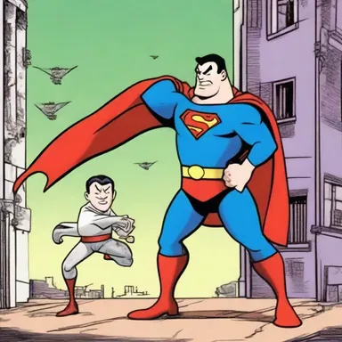 In the cartoon, the hero's courageous actions counterpoised the villain's evil plans.