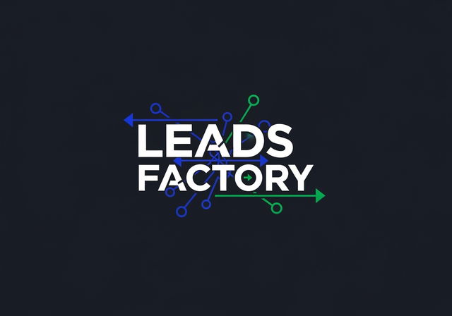 A sophisticated logo design for a business called 'Leads Factory', embodying a professional and clean aesthetic suitable for a billion-dollar company