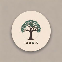 Create a simple and feminine logo for 'Nara Collectives', a visual and UX design studio. The logo should feature a grove of trees in a circle arrangement. The center tree should bear the shape of the letters 'NC', symbolizing collective strength and balance, and invoking feelings of abundance.