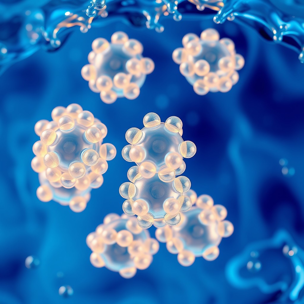 A detailed representation of sodium lauryl sulfate micelles in an aqueous solution