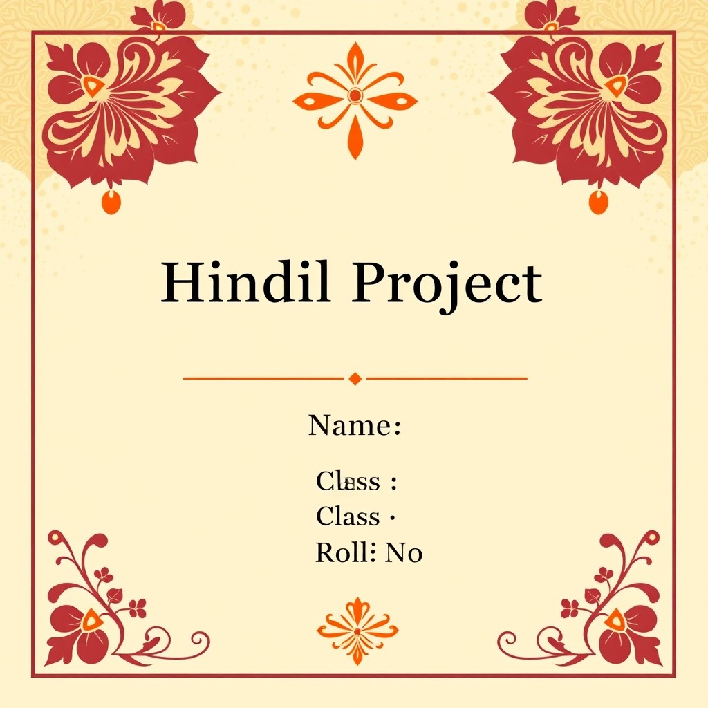 A visually appealing front page layout design for a Hindi project