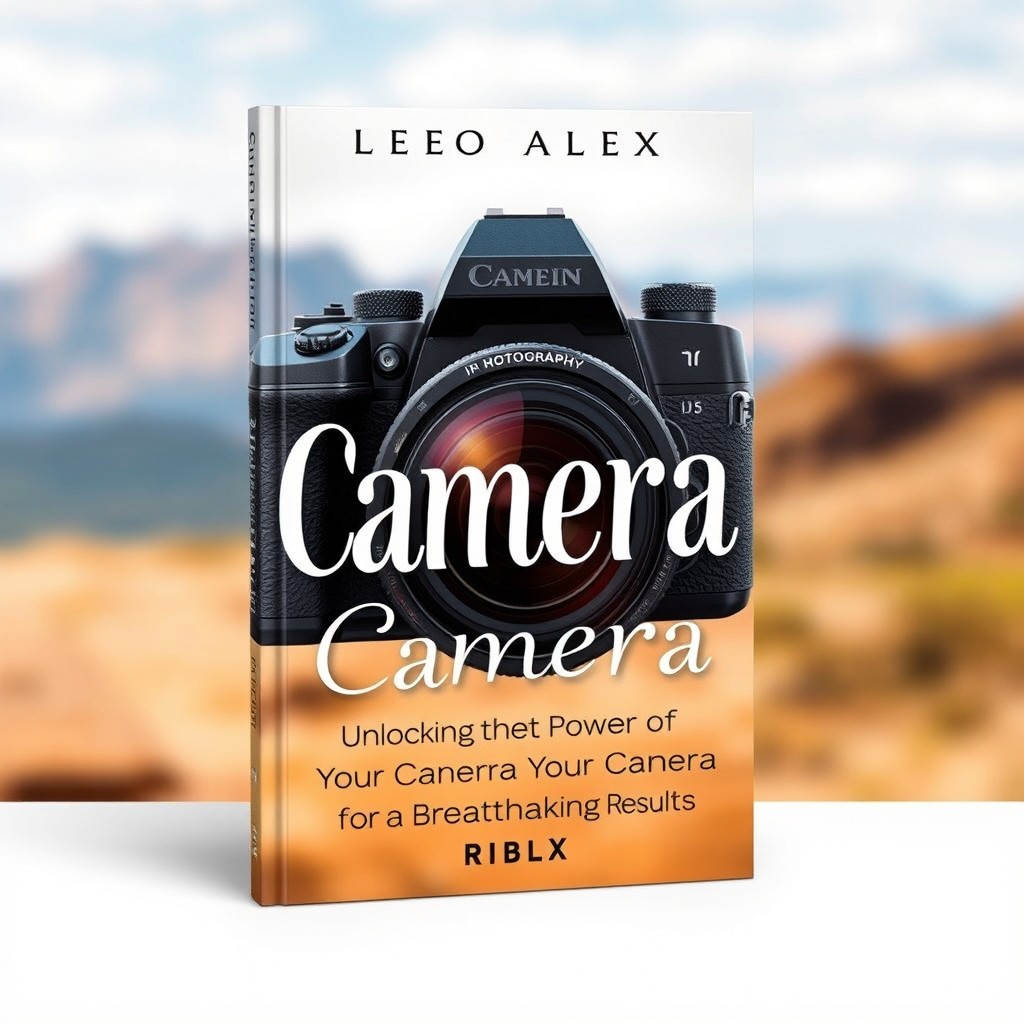 A chic and engaging book cover design titled 'Camera' by Leo Alex