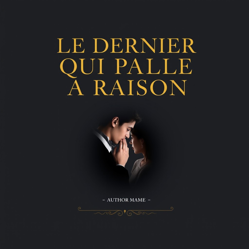 An elegant book cover featuring the title "Le Dernier Qui Parle A Raison" in large, uppercase letters at the top, utilizing a stylish font in either gold or white