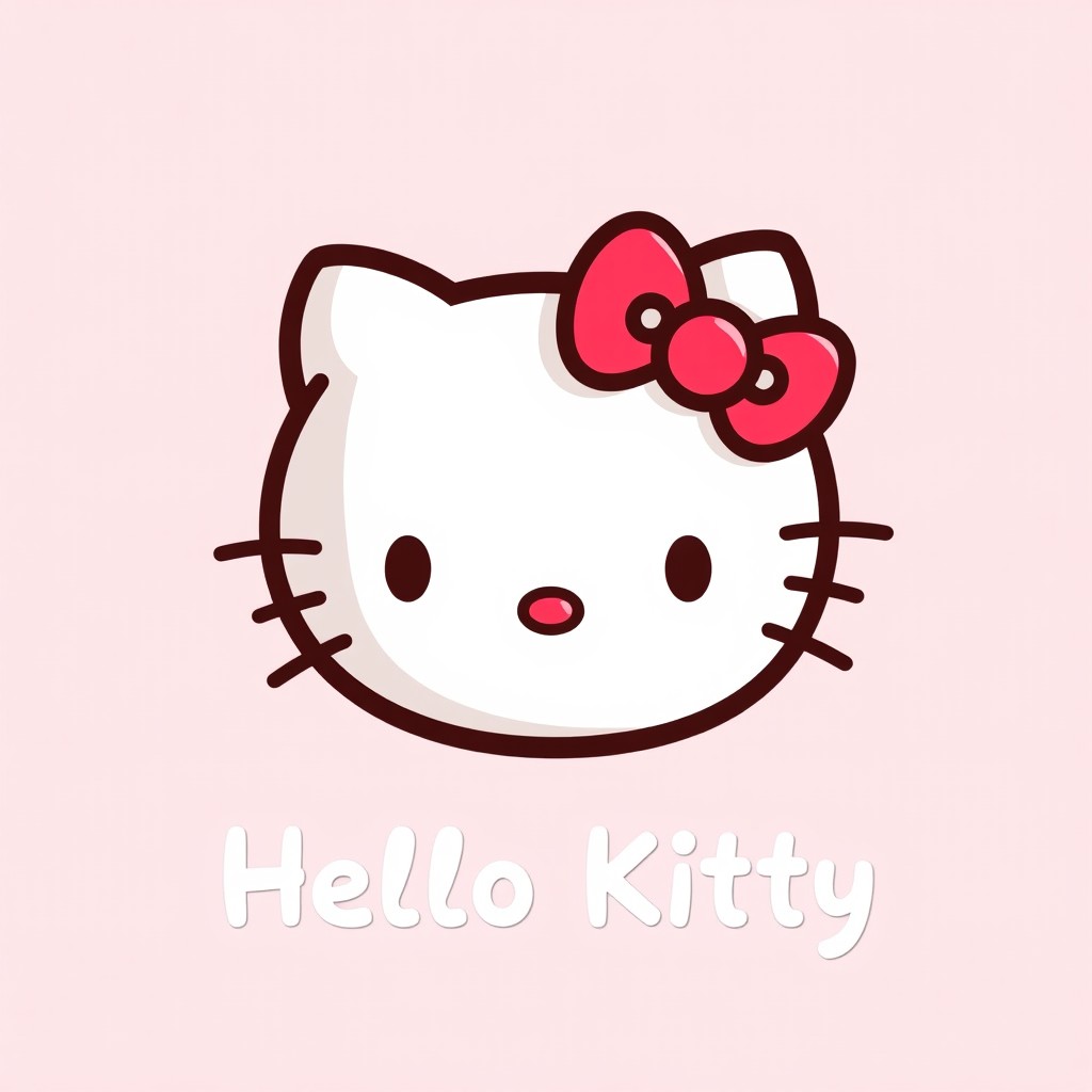 A cute and playful logo design inspired by Hello Kitty