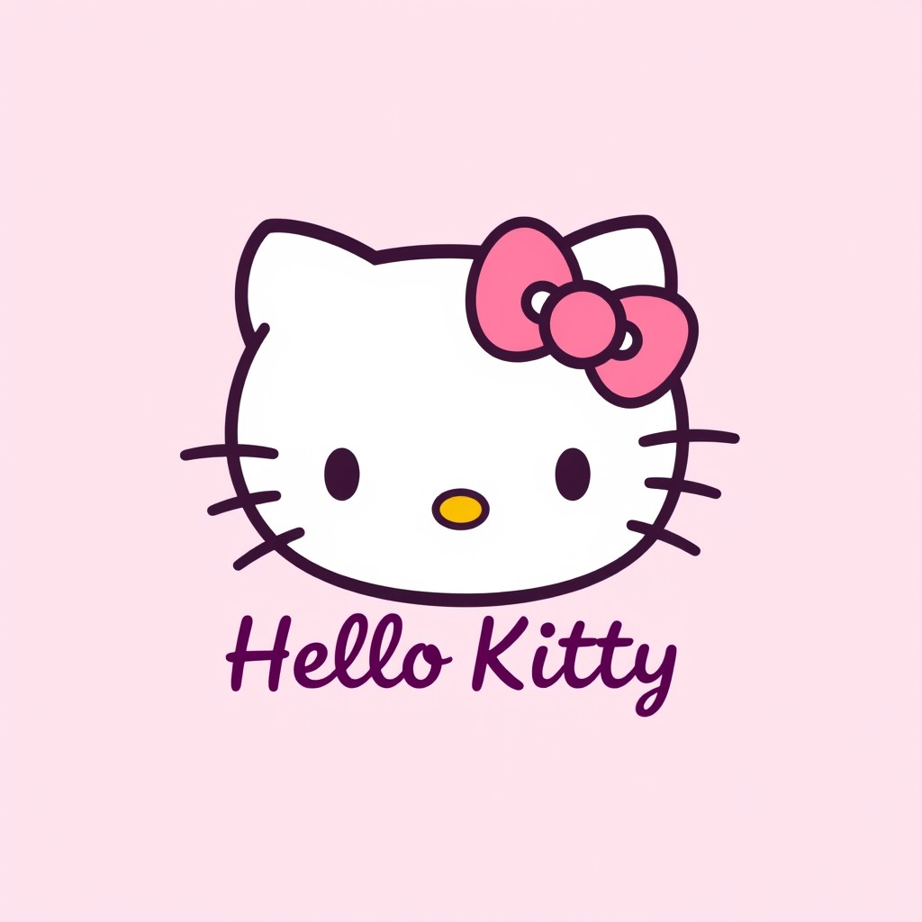 Un diseño de logo lindo y juguetón inspirado en Hello Kitty