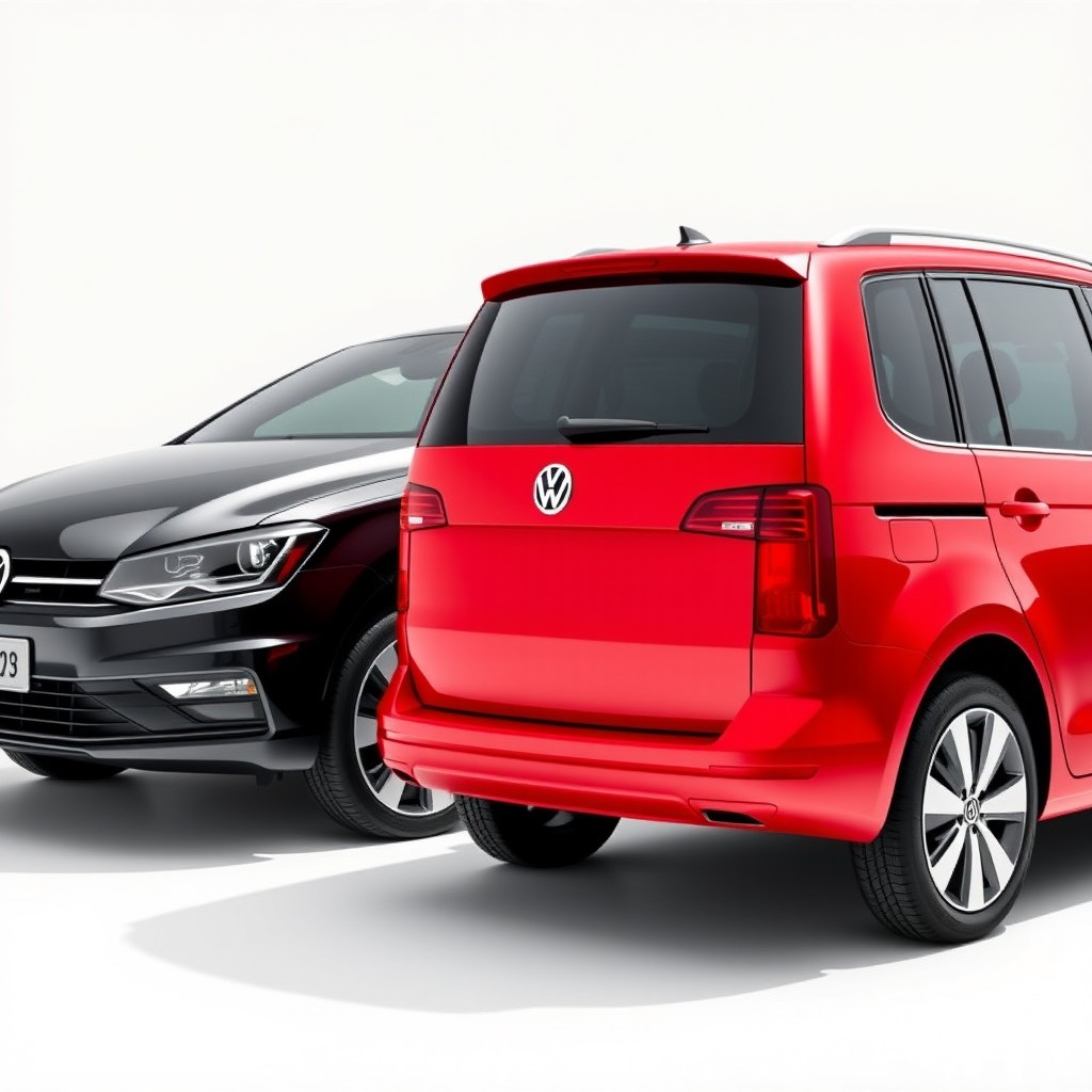 A stunning photograph featuring two Volkswagen Variant cars with a clean white background