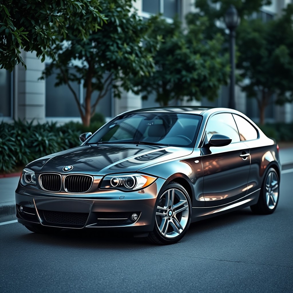 A modern reinterpretation of a 2008 BMW 1 Series 3-door coupe, showcasing current automotive design canon