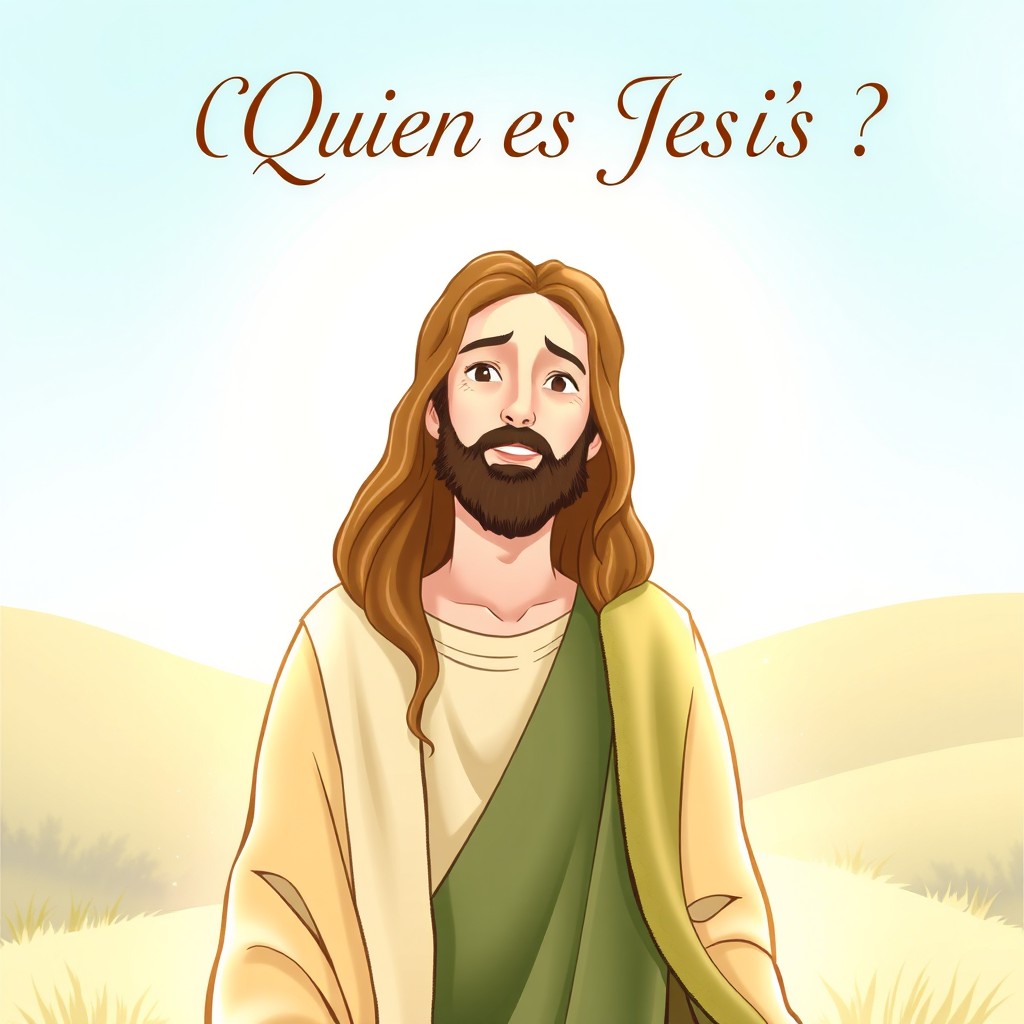 A beautifully illustrated scene depicting Jesus, with an aura of light surrounding him, showcasing a loving and peaceful expression