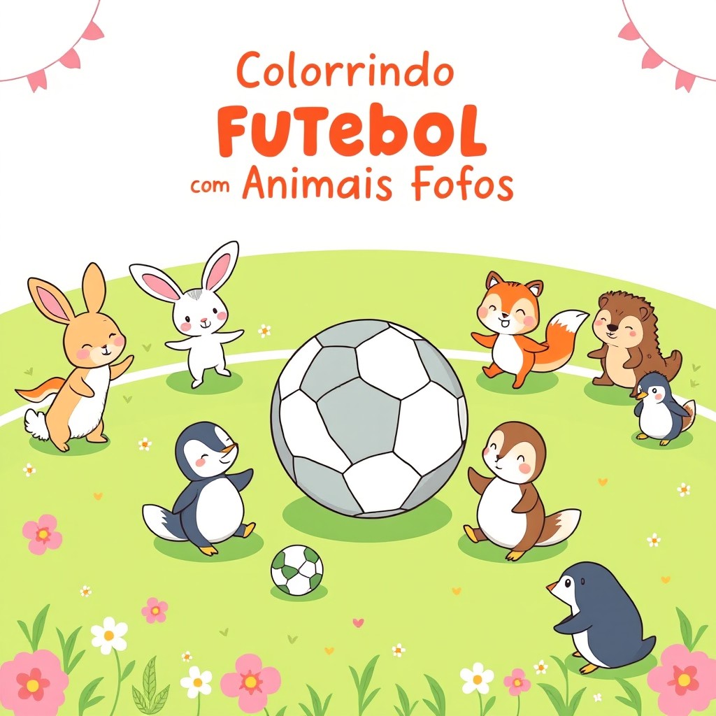 A colorful cover illustration for a children's coloring book in the style of Bobbie Goods