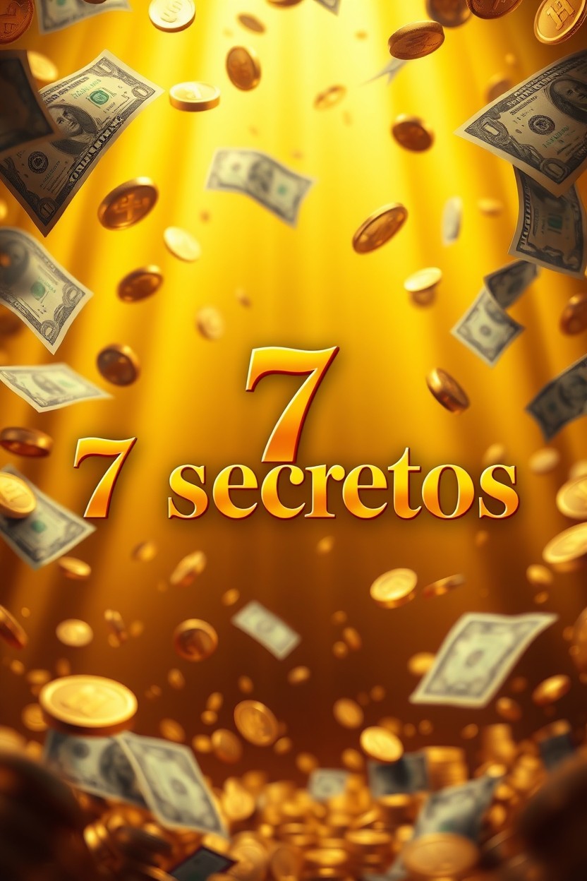 A stunning image with a golden background featuring floating coins and dollar bills