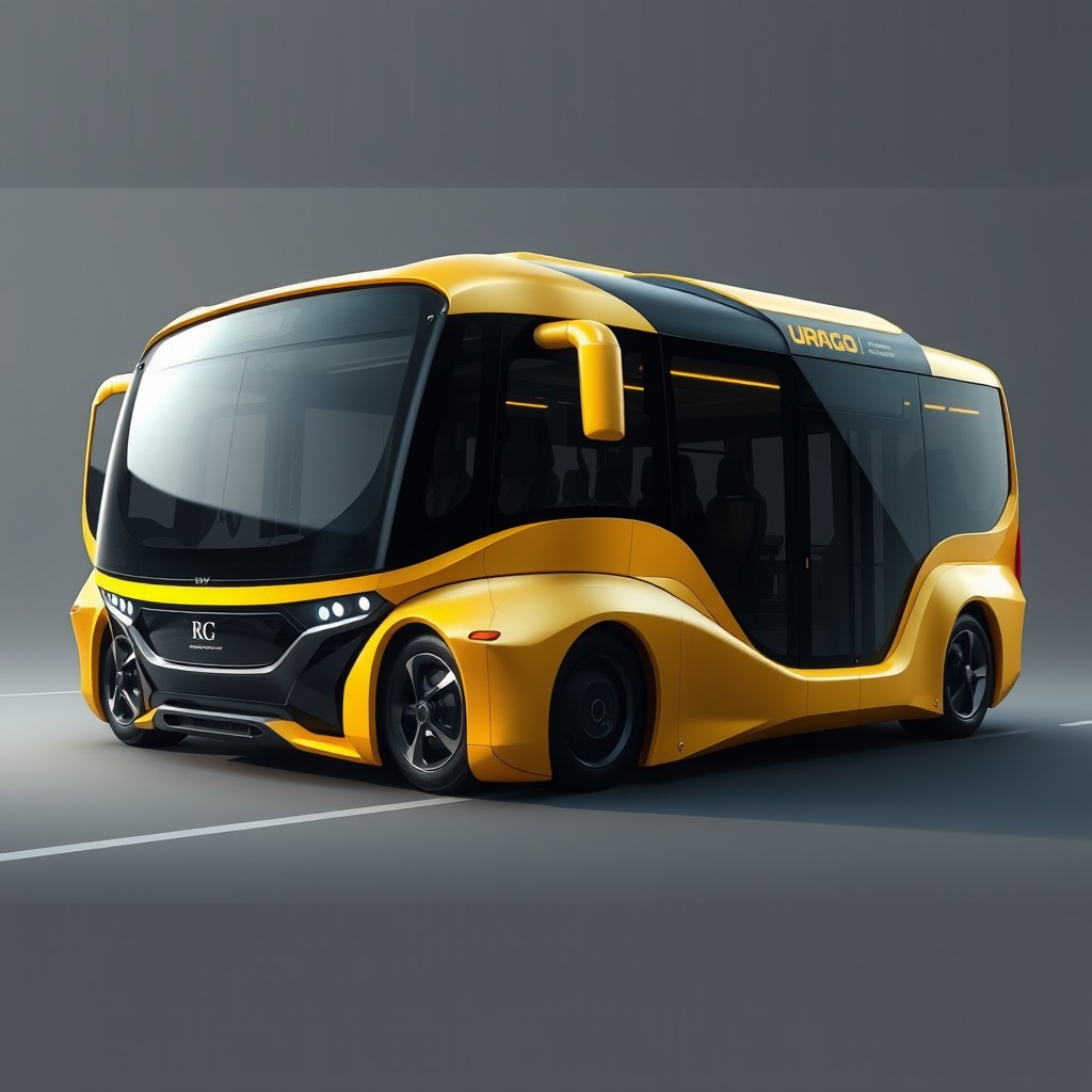 A futuristic urban bus design that is unique, robust, and efficient
