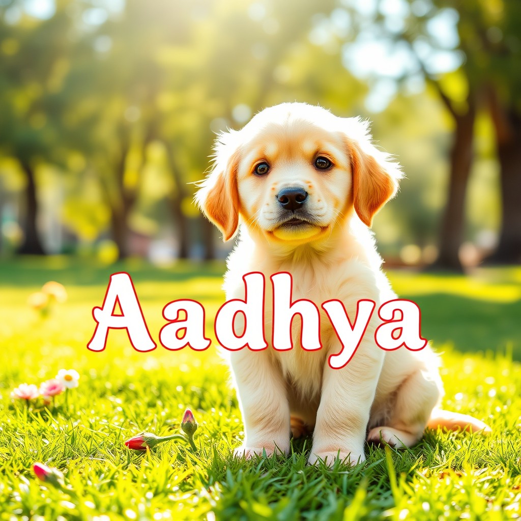 A delightful profile picture design featuring the name 'Aadhya' prominently displayed in a charming and playful font