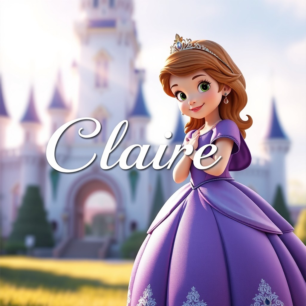 A captivating profile picture design featuring the name 'Claire' elegantly rendered in a stylish and whimsical font