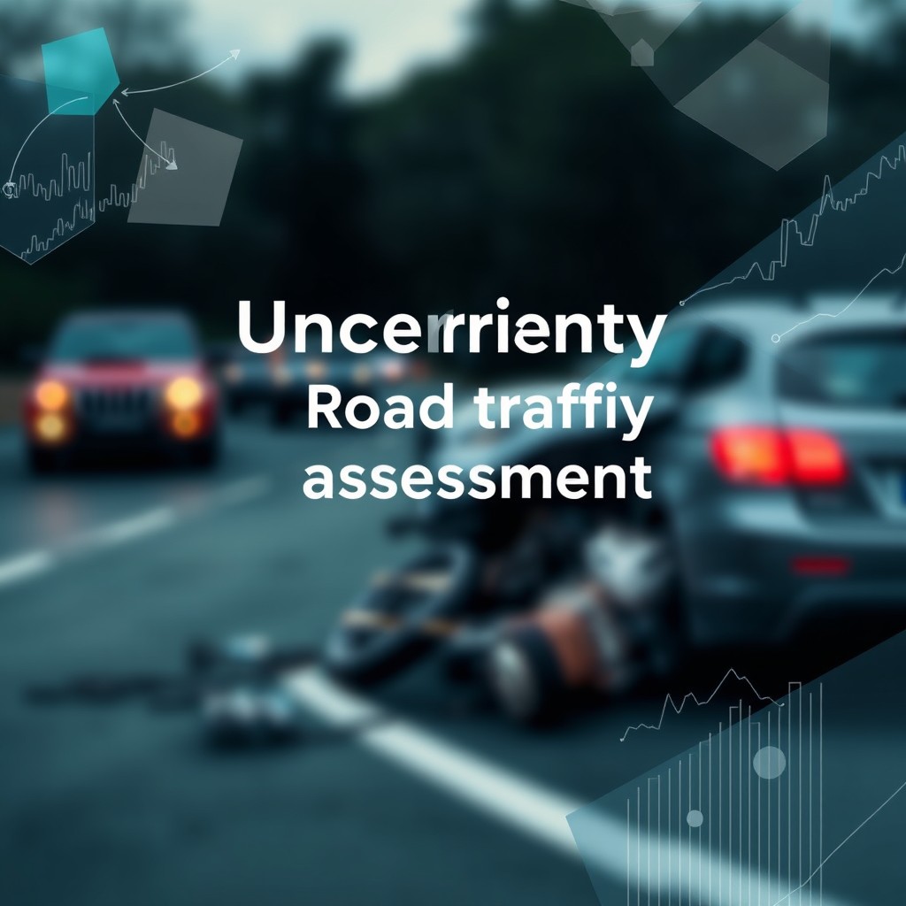 A research paper cover image showcasing the theme of uncertainty in road traffic accident assessments