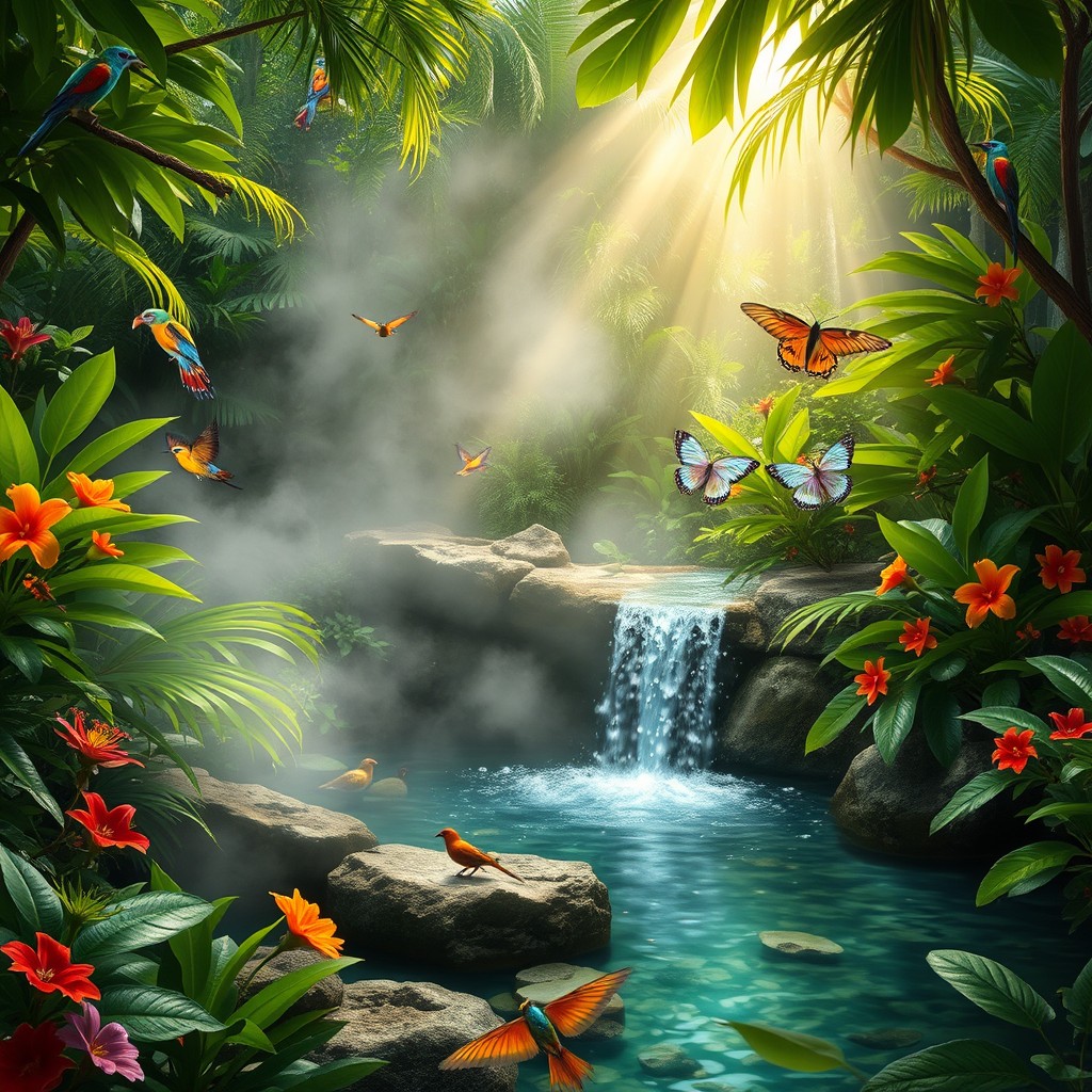 A beautiful scene capturing the primitive qualities of warm and humid air