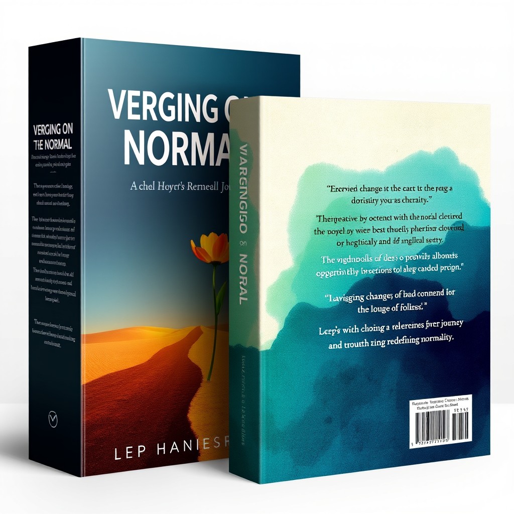 A visually striking book cover design featuring the title "Verging on Normal" prominently displayed at the top