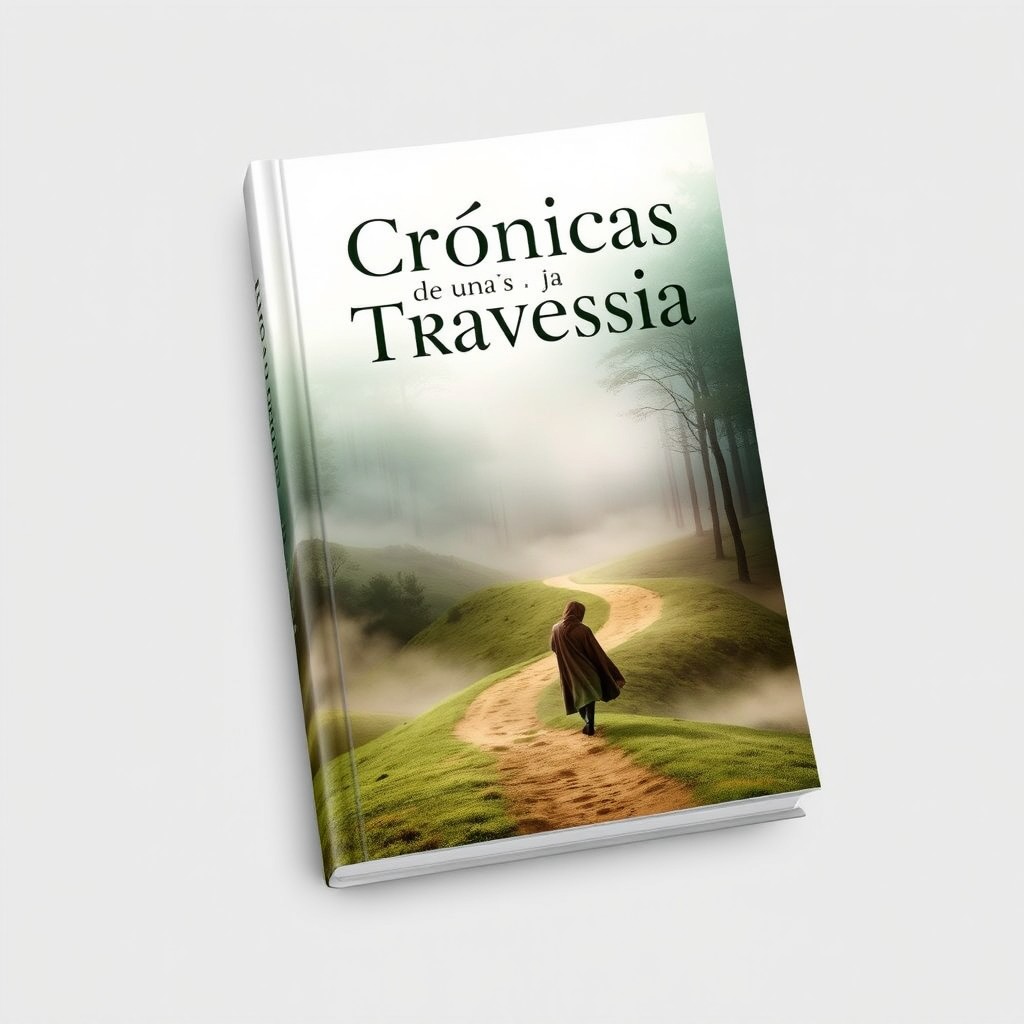 A captivating book cover design for 'Crônicas de uma Travessia'