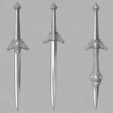 The mythical sword of the gods was sought after for its encrustation of celestial diamonds.