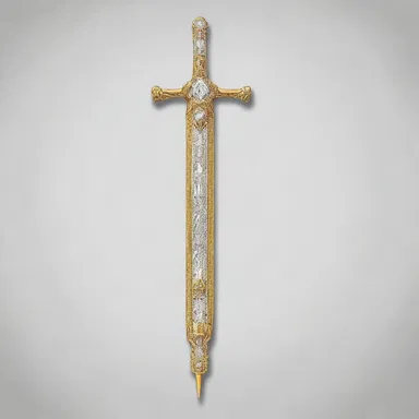 The mythical sword of the gods was sought after for its encrustation of celestial diamonds.