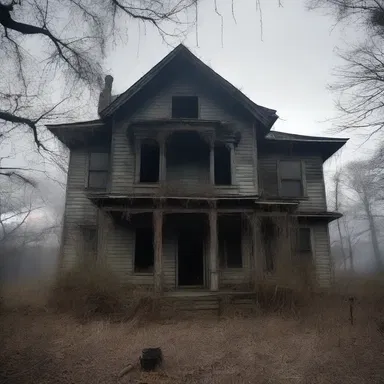 The old haunted house was covered in a thick encrustation of cobwebs and dust, making it appear even scarier.
