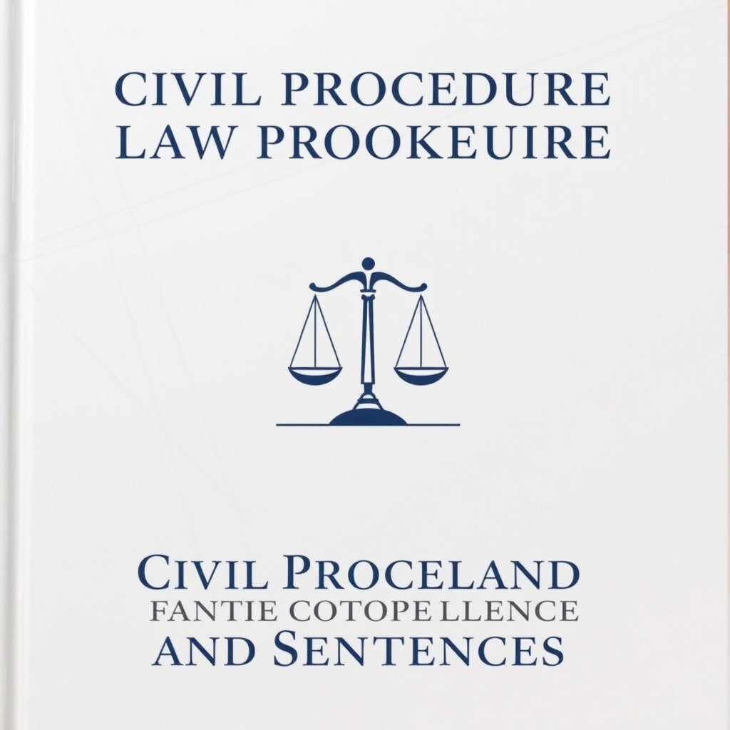 A classy and minimalist cover for a Civil Procedure Law booklet focusing on Execution and Compliance of Sentences