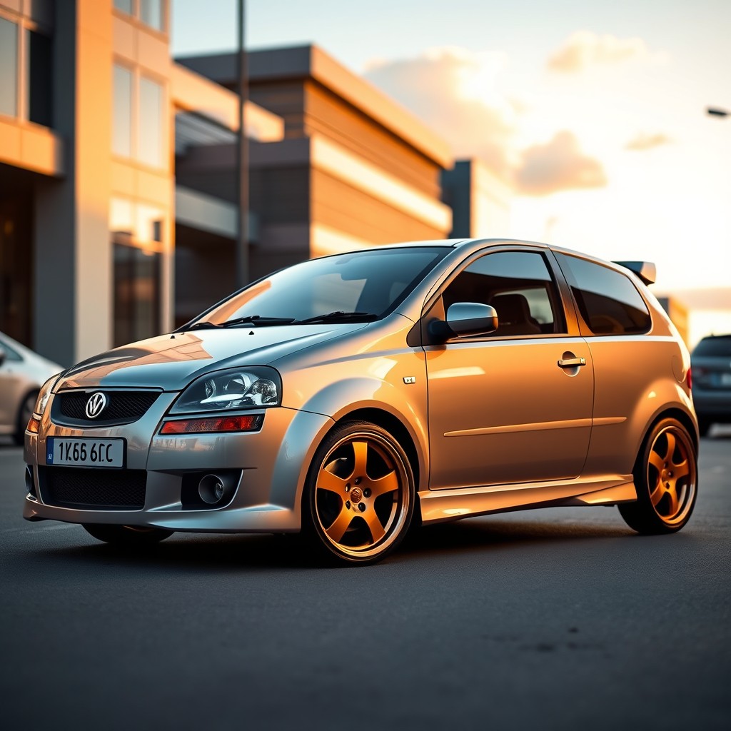 A sleek and sporty 2006 Aveo GTI featuring stylish bronze alloy rims