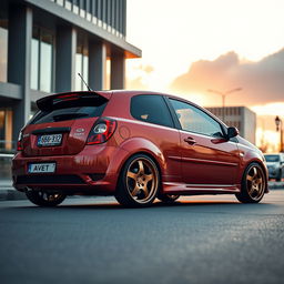 A sleek and sporty 2006 Aveo GTI featuring stylish bronze alloy rims