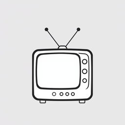 A simple yet striking black and white icon of a classic television set