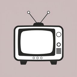 A simple yet striking black and white icon of a classic television set