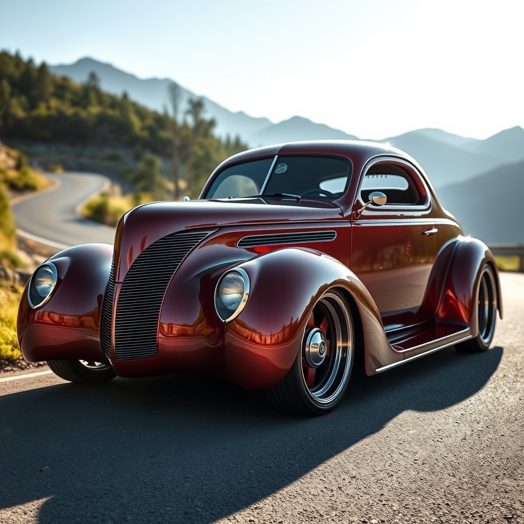 A 1939 Chevy Coupe transformed with hypercar-inspired wheel fenders that exude a modern and aggressive aesthetic
