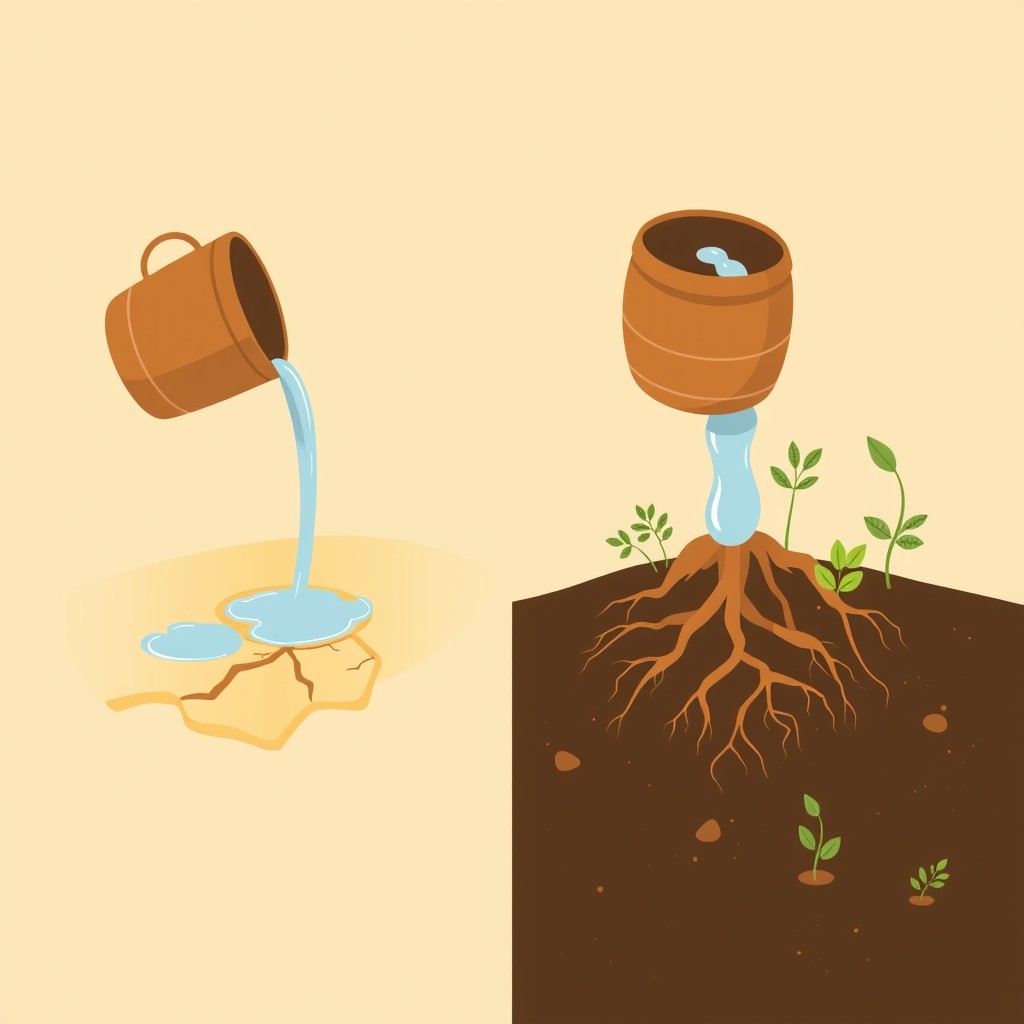 A professional split-panel illustration inspired by AlUla’s desert-to-oasis heritage for a corporate presentation