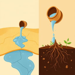 A professional split-panel illustration inspired by AlUla’s desert-to-oasis heritage for a corporate presentation