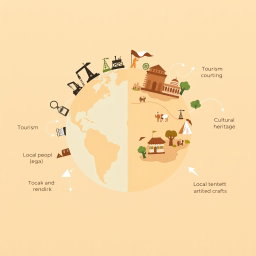 A professional illustration for a corporate presentation featuring a globe as the central symbol