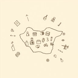 A professional doodle-style illustration for a corporate presentation featuring a simple hand-drawn outline of Saudi Arabia at the center